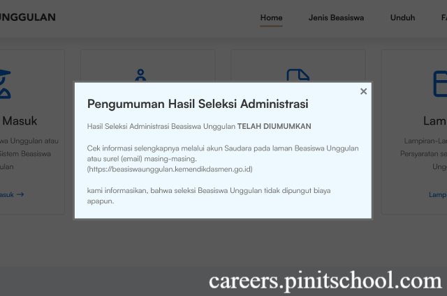 Cara Cek Hasil Seleksi Administrasi Beasiswa Unggulan